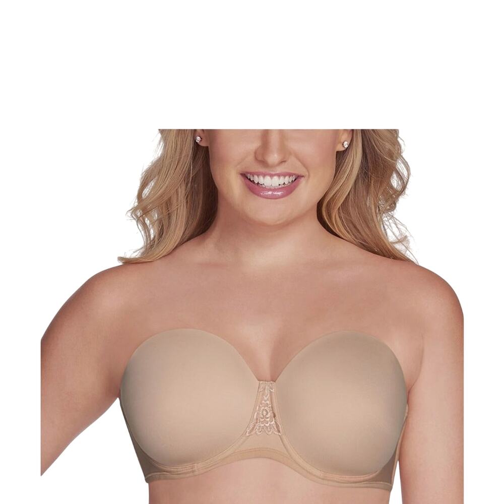 Vanity Fair Beauty Back 36B Beige Strapless Underwire Bra Woman Straps Included